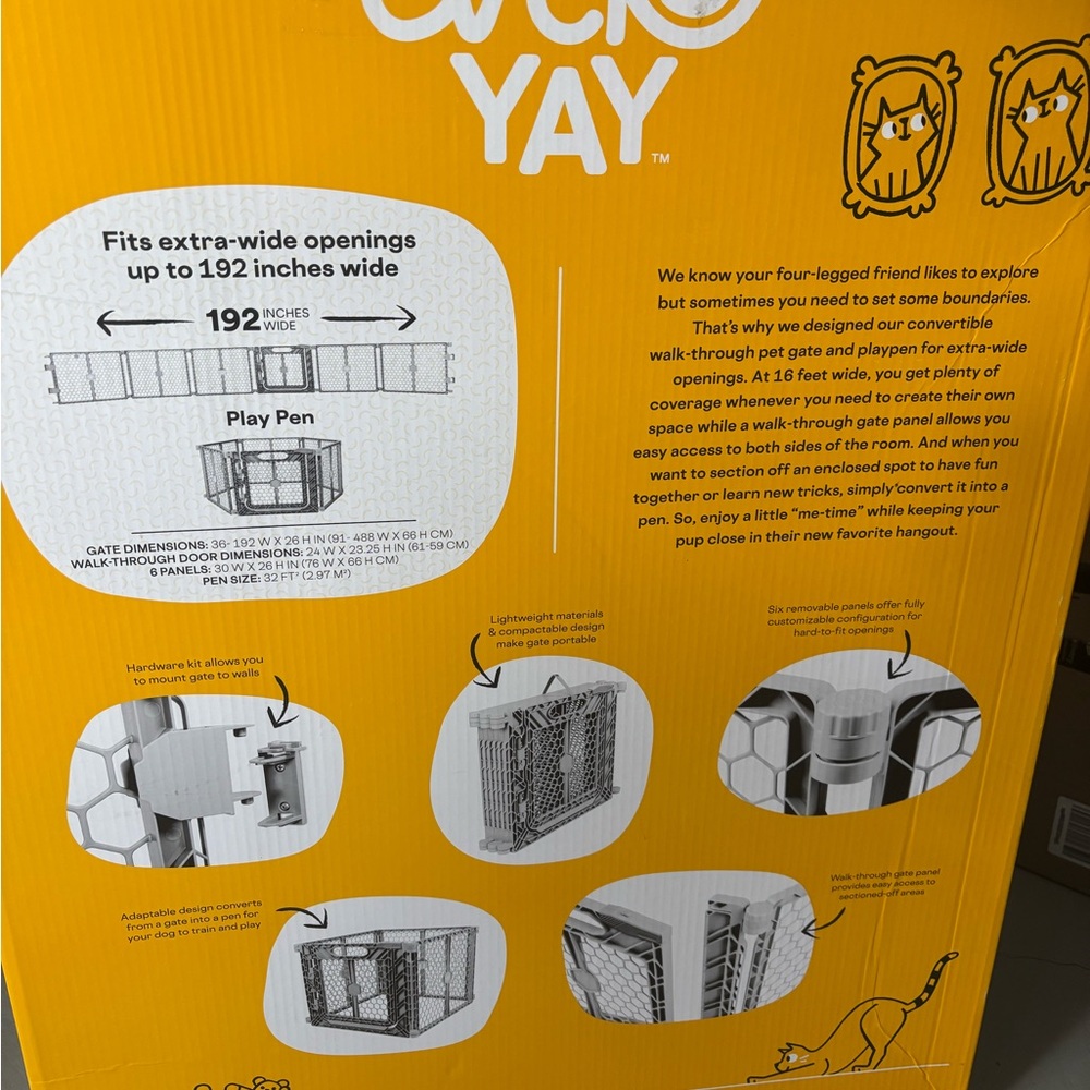 Gray Convertible Pet Play Pen